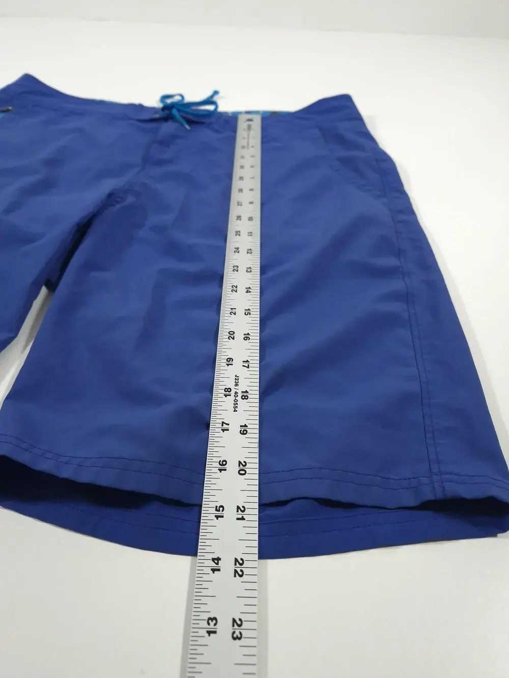 Stio Skyline Royal Board Shorts Mens 36 Blue Solid Stretch Swim Trunks Pockets